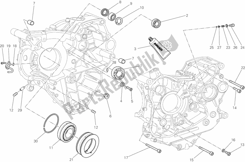 All parts for the Crankcase Bearings of the Ducati Diavel Carbon FL 1200 2015